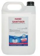 Five litre clear hand sanitiser bottle for commercial use