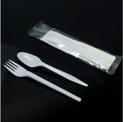 3-in-1 Biocorn Cutlery Pack: Spoon + Fork + Napkin in One