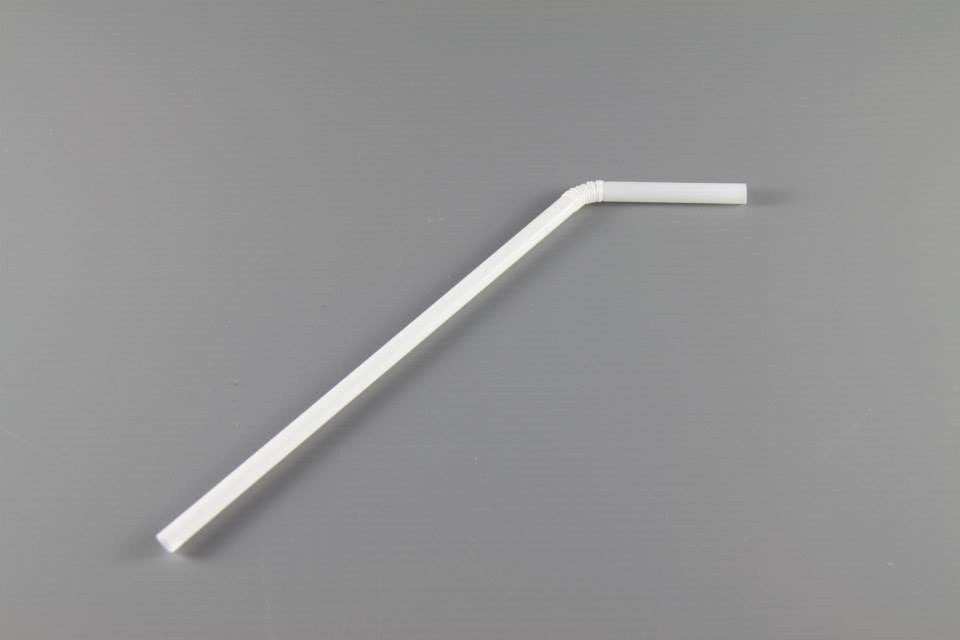 8" Flexible Straw - White