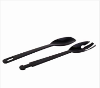 9.5" Serving Fork and Spoon (Black) product image