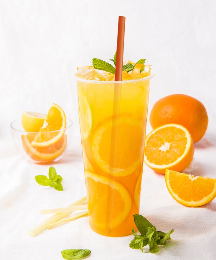 230mm Orange Straw BOPP (Sharp)