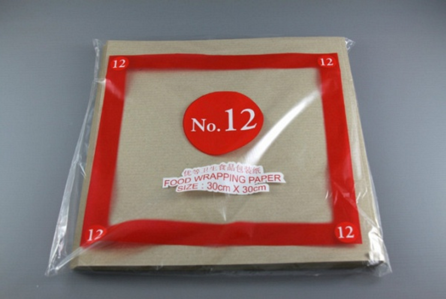 Food wrapping paper sheets for commercial kitchens and takeaway packaging