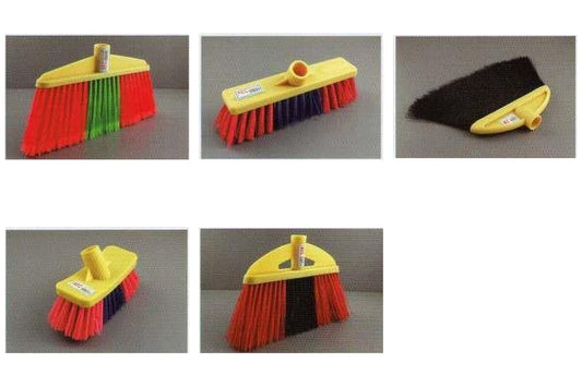 Commercial brooms in soft semi-soft wide and short models