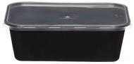HW BK-1000-A black 950ml rectangular food container