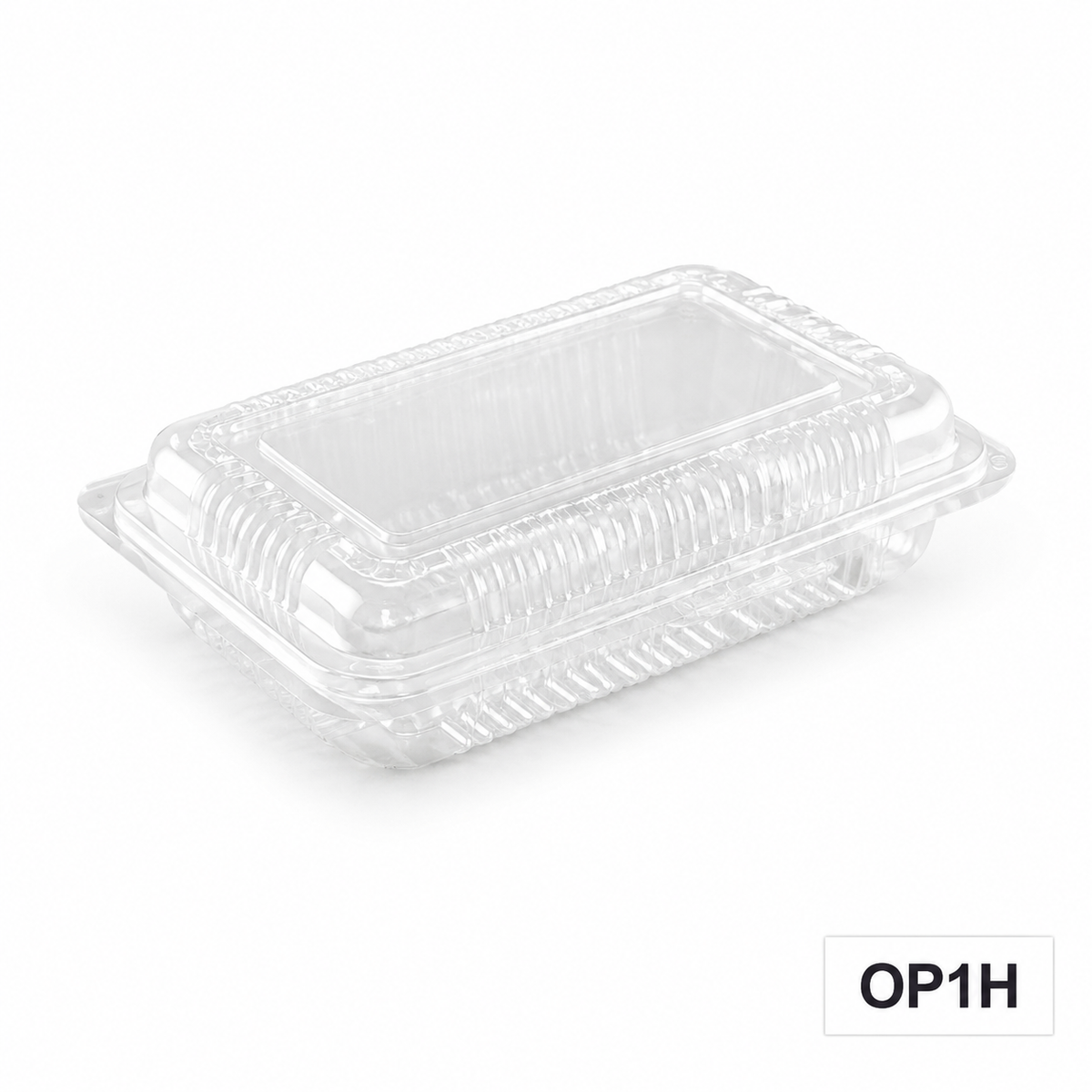 OP1H clear OPS hinged food box without lock, 155 × 102 × 40 mm