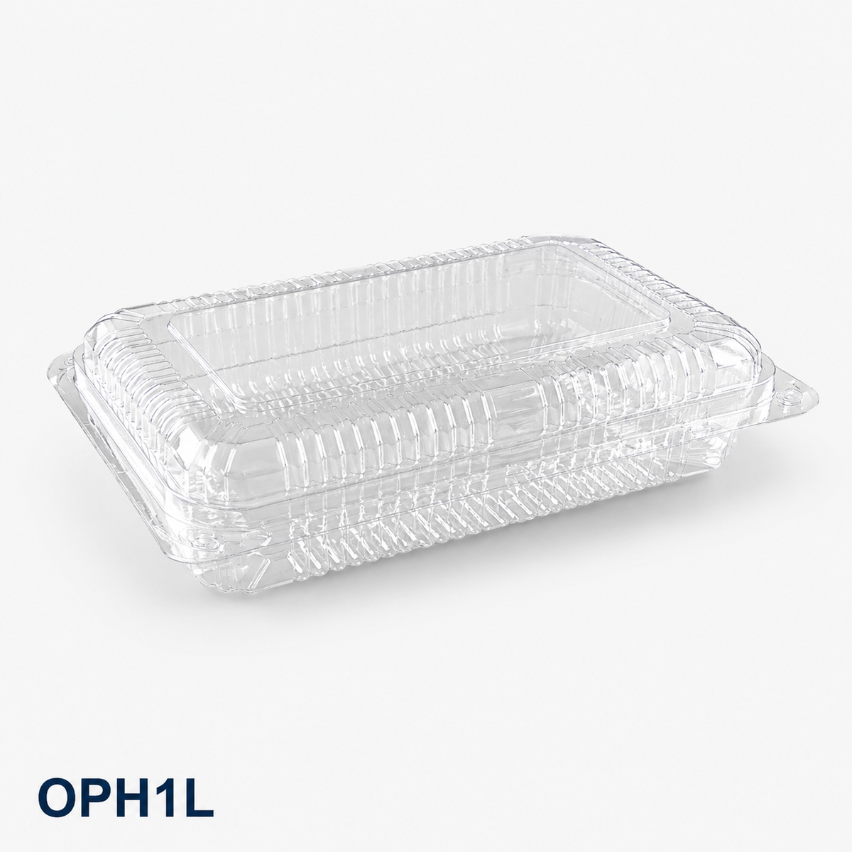 OPH1L clear OPS lock-hinged rectangular food box, 175 × 110 × 45 mm