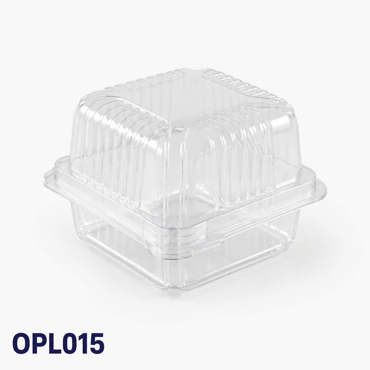 OPL015 clear OPS lock-hinged mini cake box, 80 × 80 × 70 mm