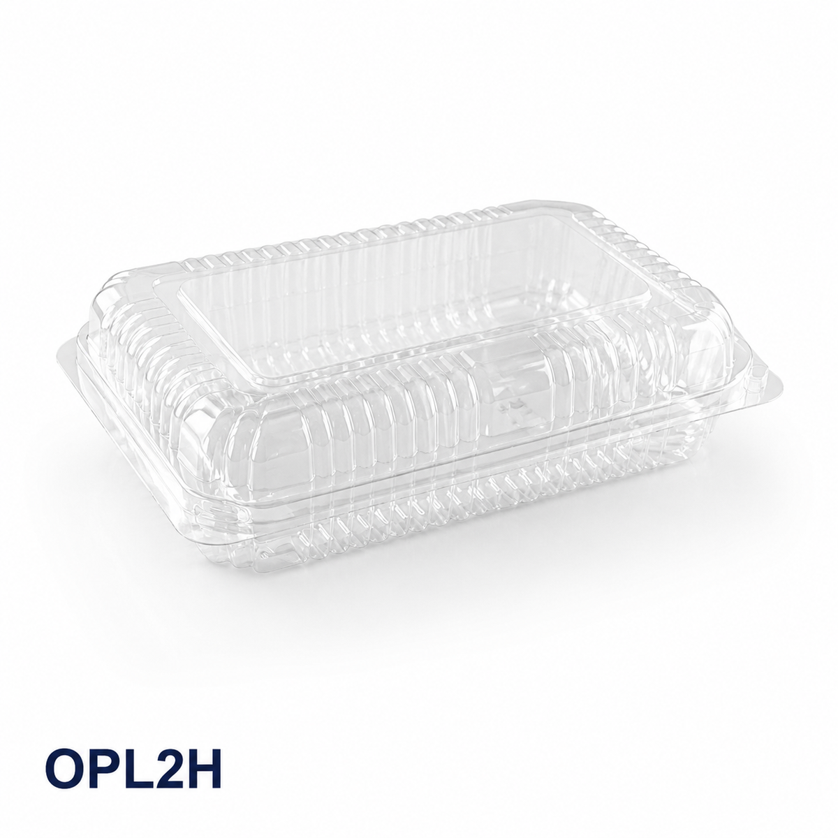 OPL2H clear OPS lock-hinged food box, 160 × 111 × 41 mm