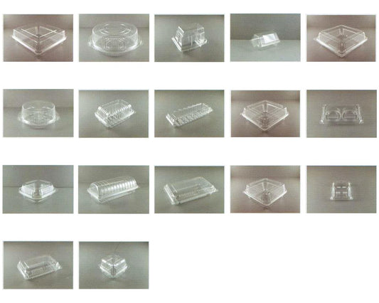 OPS clear hinged food containers with locking tabs in multiple models