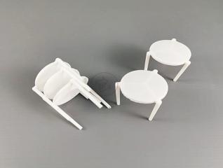 White plastic pizza box support props
