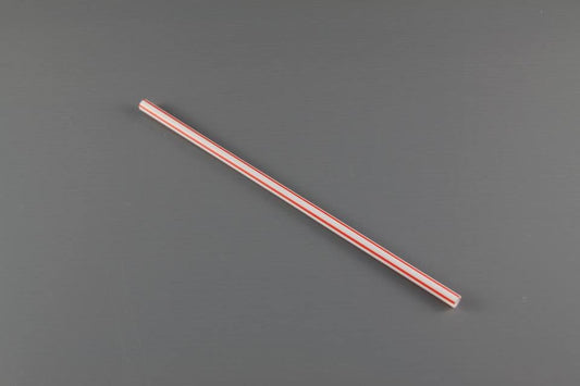 8" Straight Straw (Red & White)