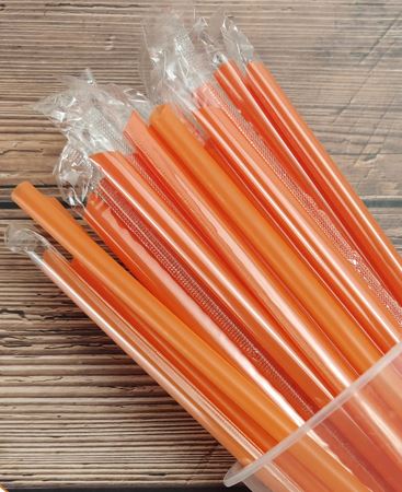 230mm Orange Straw BOPP (Sharp)